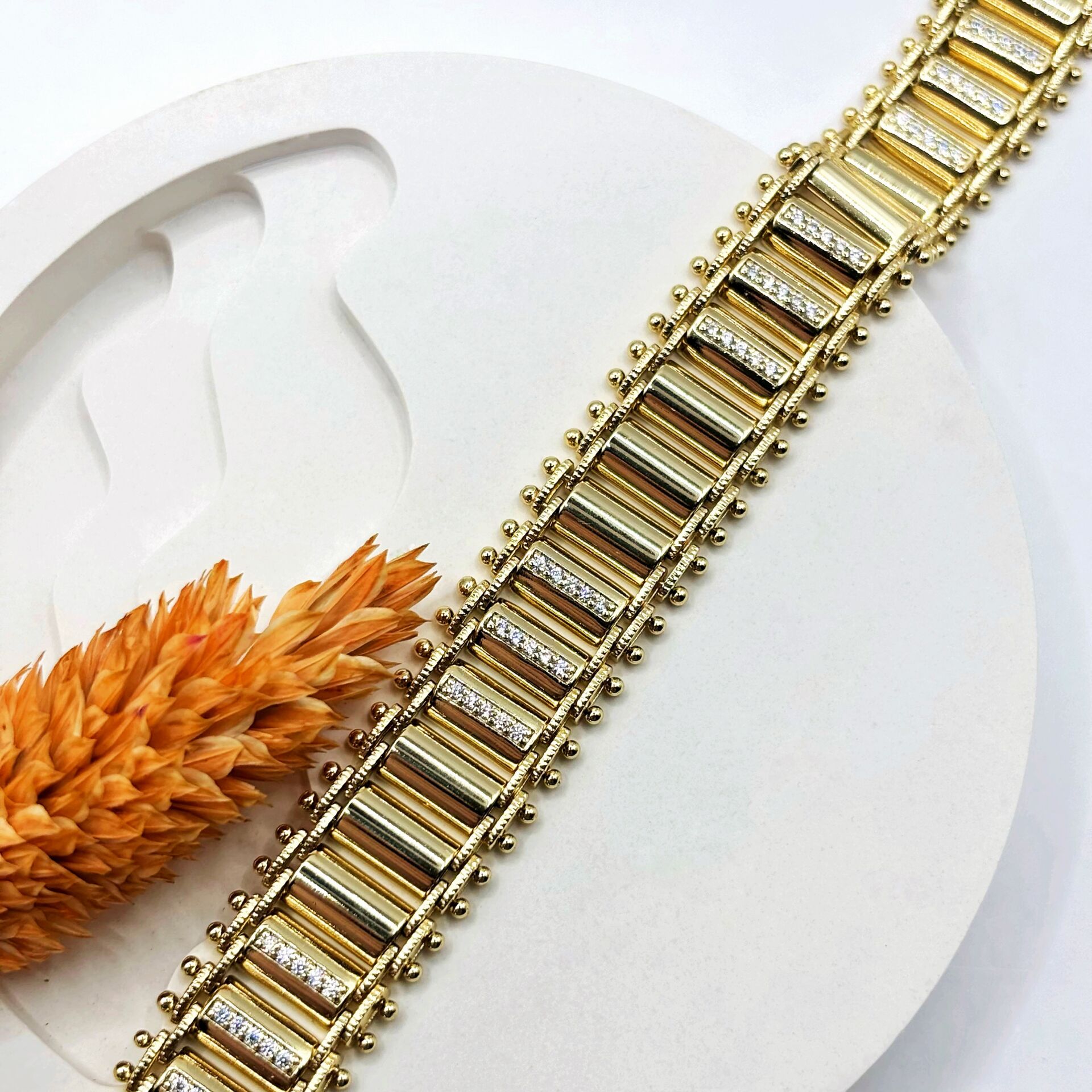 Goldera 14K Altın Renginde Lüks Bilezik