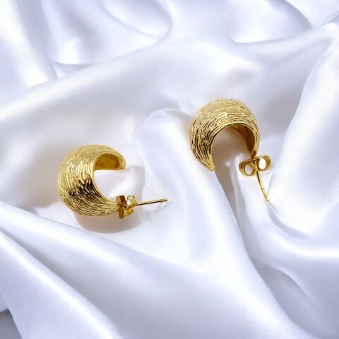 GOLDERA 14K Altın Renk Top Küpe