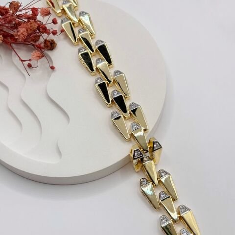 GOLDERA 14K Altın Renk Gurmet Bilezik