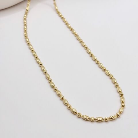 GOLDERA 14K Altın Renk Dorikalı Kombin Kolye