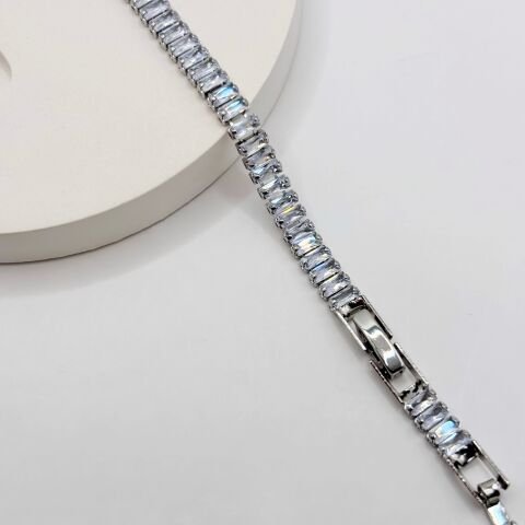 Baget Zirkon Taşlı Silver Bileklik