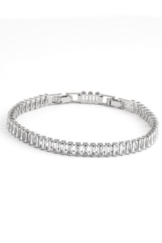 Baget Zirkon Taşlı Silver Bileklik