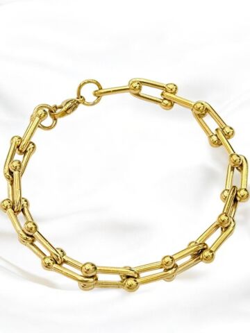 Gold Ataç Halkalı Renk Çelik Modern Zincir Bileklik