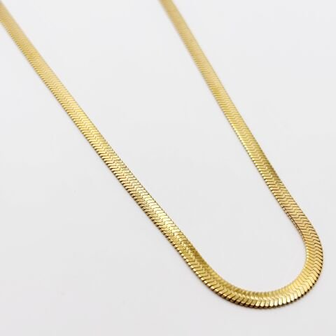İtalyan Zincirli Gold Çelik 60 cm Kolye