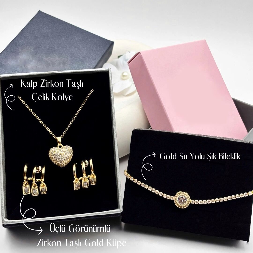 Gold Çelik Takı Seti