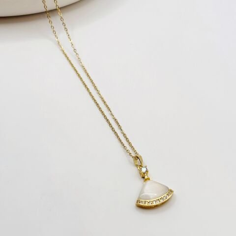 Gold Karo Bileklik Deniz Kabuğu Kolye Tırtıklı Küpe Seti