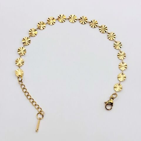Gold Çelik Bileklik Minimalist Pullu Bileklik