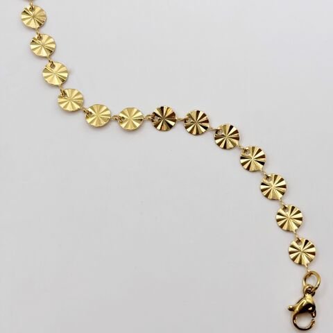 Gold Çelik Bileklik Minimalist Pullu Bileklik